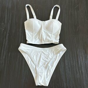 93 Play Street White Bustier Bikini Set